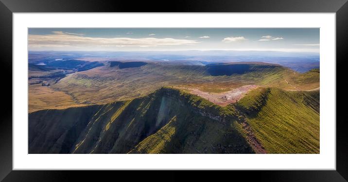 Panoramic Penyfan in the Brecon Beacons Framed Mounted Print by Leighton Collins