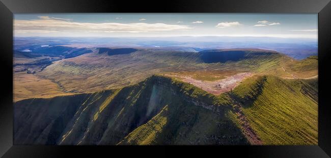 Panoramic Penyfan in the Brecon Beacons Framed Print by Leighton Collins