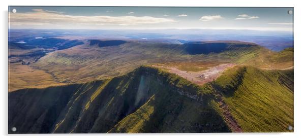 Panoramic Penyfan in the Brecon Beacons Acrylic by Leighton Collins