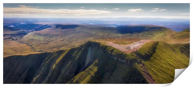 Panoramic Penyfan in the Brecon Beacons Print by Leighton Collins