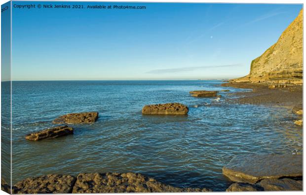 Western side of Dunraven Bay Glamorgan Coast Canvas Print by Nick Jenkins