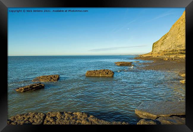 Western side of Dunraven Bay Glamorgan Coast Framed Print by Nick Jenkins