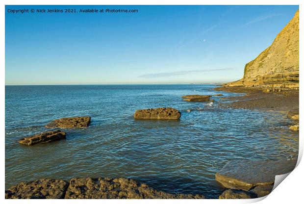 Western side of Dunraven Bay Glamorgan Coast Print by Nick Jenkins