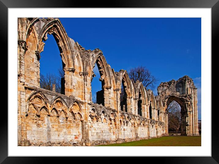The Ruins of St Mary's Abbey Framed Mounted Print by Joyce Storey