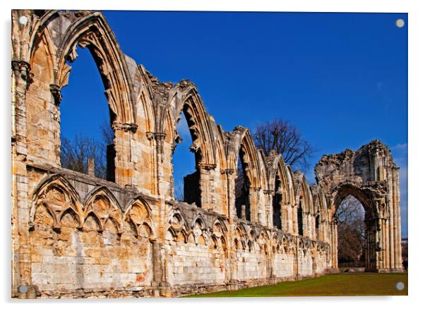 The Ruins of St Mary's Abbey Acrylic by Joyce Storey