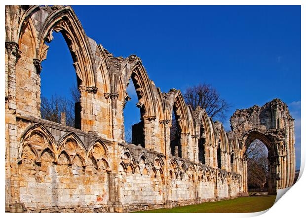 The Ruins of St Mary's Abbey Print by Joyce Storey