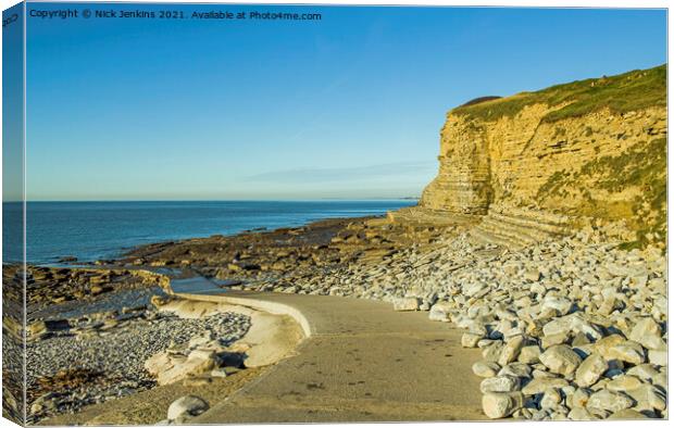 Dunraven Bay Morning Glamorgan Coast  Canvas Print by Nick Jenkins