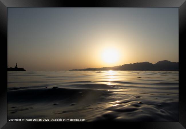 Sunrise over Mirabello Bay, Crete, Greece Framed Print by Kasia Design
