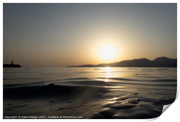 Sunrise over Mirabello Bay, Crete, Greece Print by Kasia Design