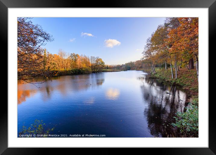 Lake in Autumn on a Sunny Day Framed Mounted Print by Graham Prentice