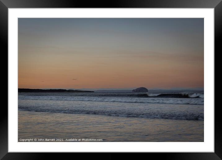 Bass Rock Sunset Framed Mounted Print by John Barratt