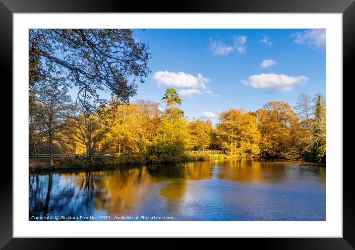 Lake in Autumn on a Sunny Day Framed Mounted Print by Graham Prentice