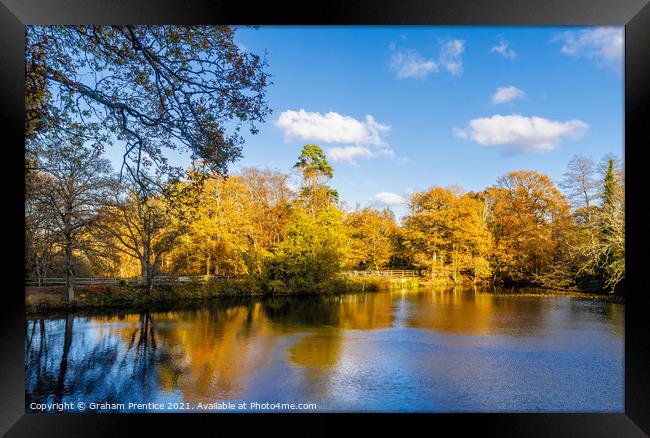 Lake in Autumn on a Sunny Day Framed Print by Graham Prentice