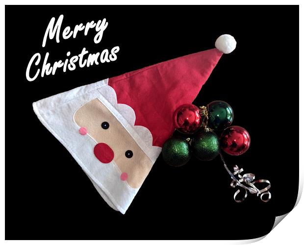  Christmas decorative theme image with Greeting.  Print by Geoff Childs