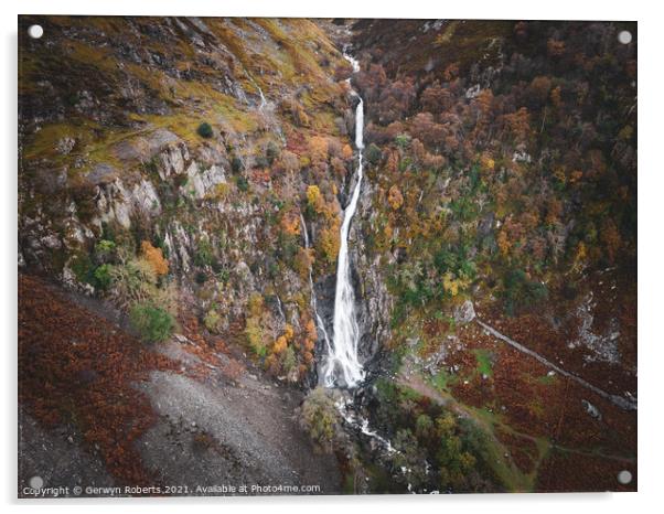 Rhaeadr Fawr (Aber Falls) Acrylic by Gerwyn Roberts