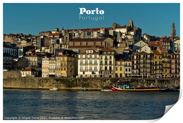 View of Porto and Douro River - Travel Art Print by Angelo DeVal