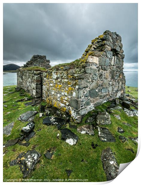 Toe Head Chapel ruins, Isle of Harris Print by Photimageon UK