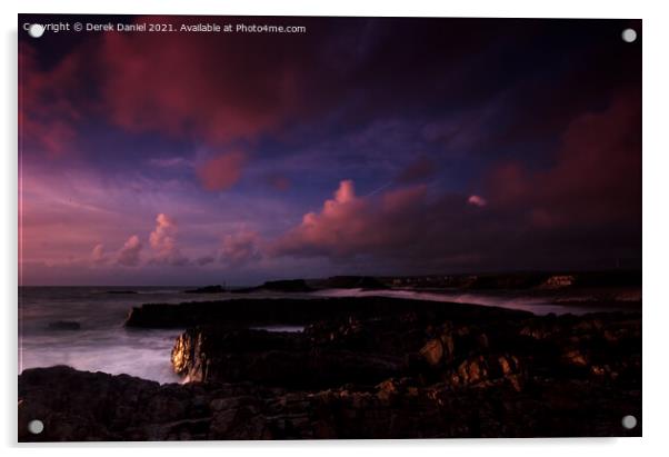 Tranquil Cornish Sunset Acrylic by Derek Daniel
