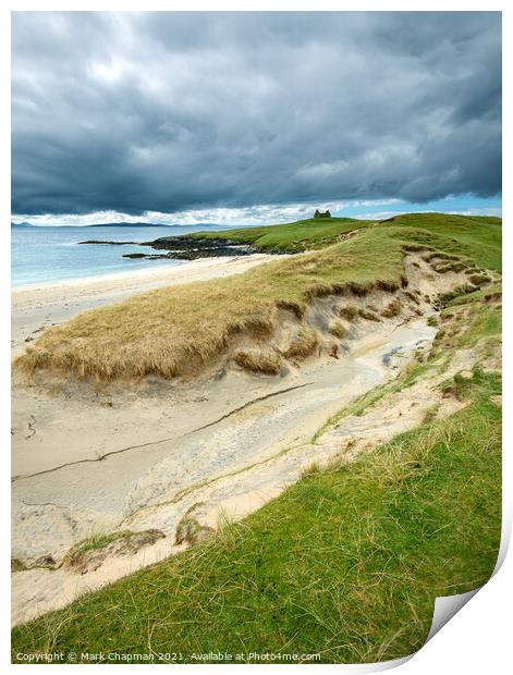 Toe Head Chapel and dunes, Isle of Harris Print by Photimageon UK