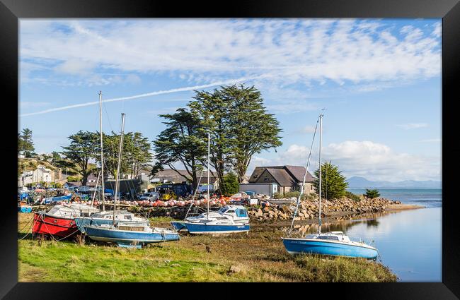 Colourful boats at Abersoch marina Framed Print by Jason Wells