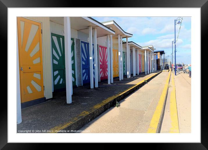 Sunshine beach huts, Mablethorpe. Framed Mounted Print by john hill