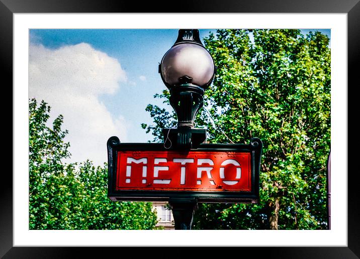 Historic Metro sign Framed Mounted Print by Gerry Walden LRPS
