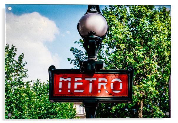 Historic Metro sign Acrylic by Gerry Walden LRPS