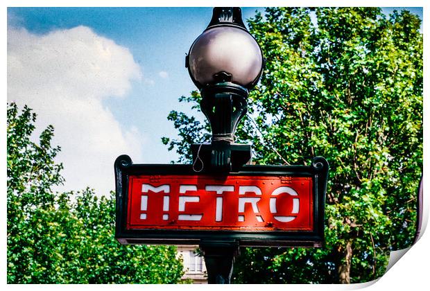Historic Metro sign Print by Gerry Walden LRPS