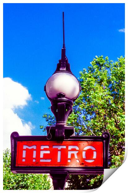 Iconic Metro sign in Paris Print by Gerry Walden LRPS