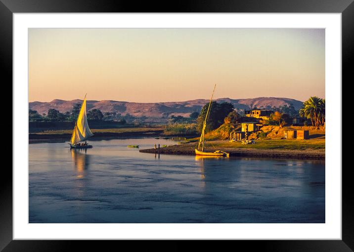 Early morning, River Nile, Egypt. Framed Mounted Print by Gerry Walden LRPS