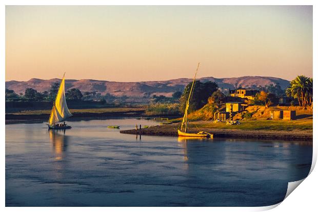 Early morning, River Nile, Egypt. Print by Gerry Walden LRPS