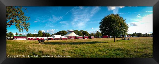 Giffords Circus on Minchinhampton Common Framed Print by Chris Rose