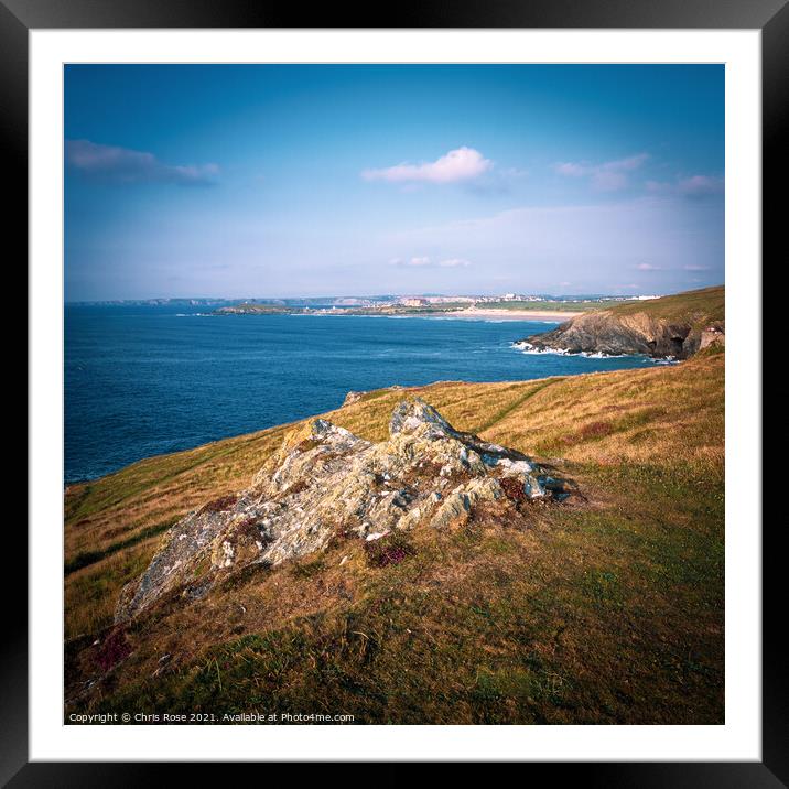 Newquay coastline Framed Mounted Print by Chris Rose