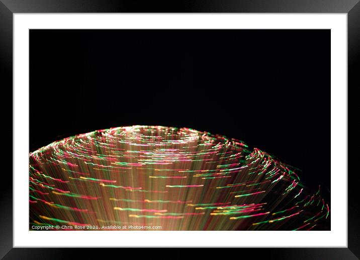 Coloured lights and motion blur abstract Framed Mounted Print by Chris Rose