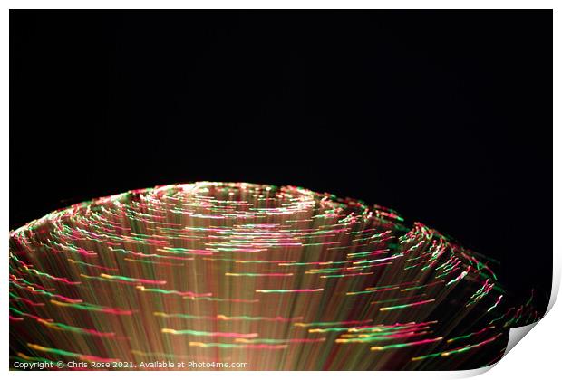 Coloured lights and motion blur abstract Print by Chris Rose