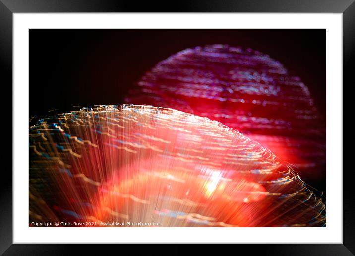 Coloured lights and motion blur abstract Framed Mounted Print by Chris Rose