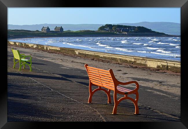 Prestwick prom benches Framed Print by Allan Durward Photography