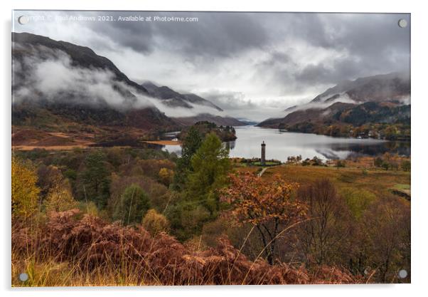 Glenfinnan and Loch Shiel Acrylic by Paul Andrews