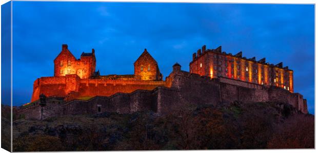 Edinburgh Castle at night  Canvas Print by Anthony McGeever