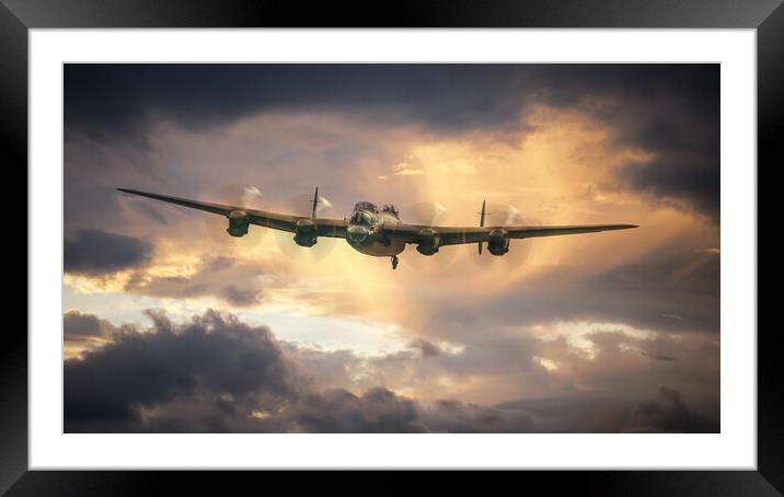 Lancaster Bomber Portrait Framed Mounted Print by J Biggadike