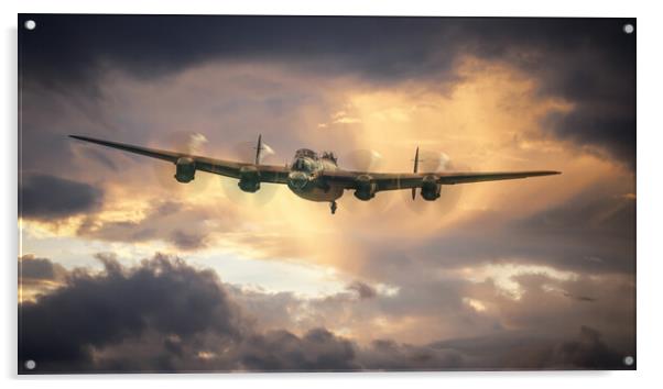 Lancaster Bomber Portrait Acrylic by J Biggadike