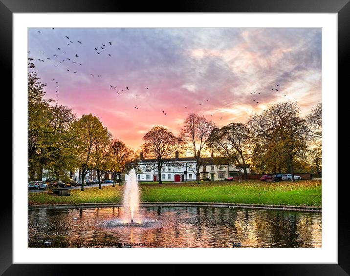 Sunset at Norton Duckpond Framed Mounted Print by June Ross