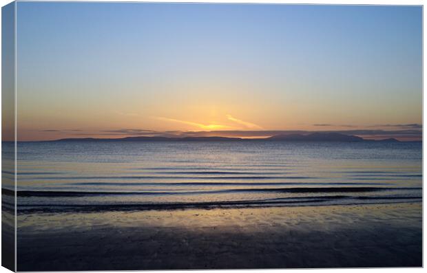 Prestwick view of Arran sunset Canvas Print by Allan Durward Photography