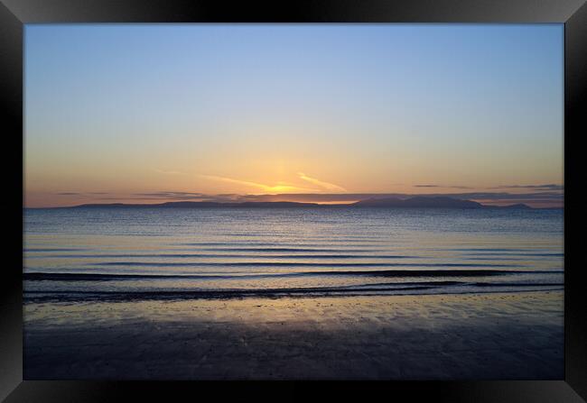 Prestwick view of Arran sunset Framed Print by Allan Durward Photography