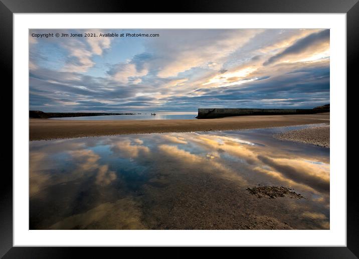 Reflections in the wet sand Framed Mounted Print by Jim Jones