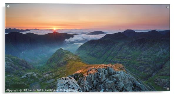 Glencoe Mountain Sunrise Acrylic by Scotland's Scenery