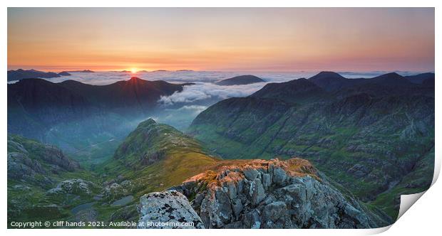 Glencoe Mountain Sunrise Print by Scotland's Scenery