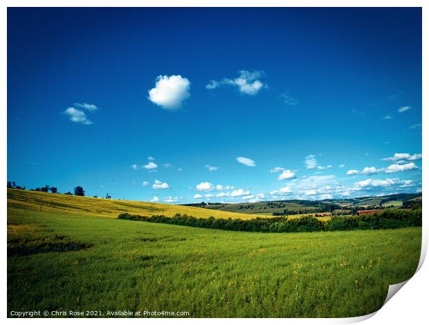 Chilterns, Turville Hill landscape Print by Chris Rose