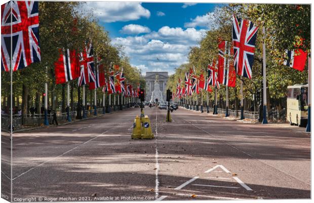 Regal Flags on The Mall Canvas Print by Roger Mechan