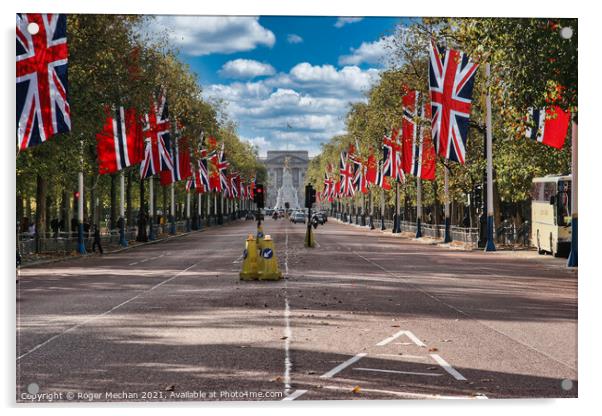 Regal Flags on The Mall Acrylic by Roger Mechan